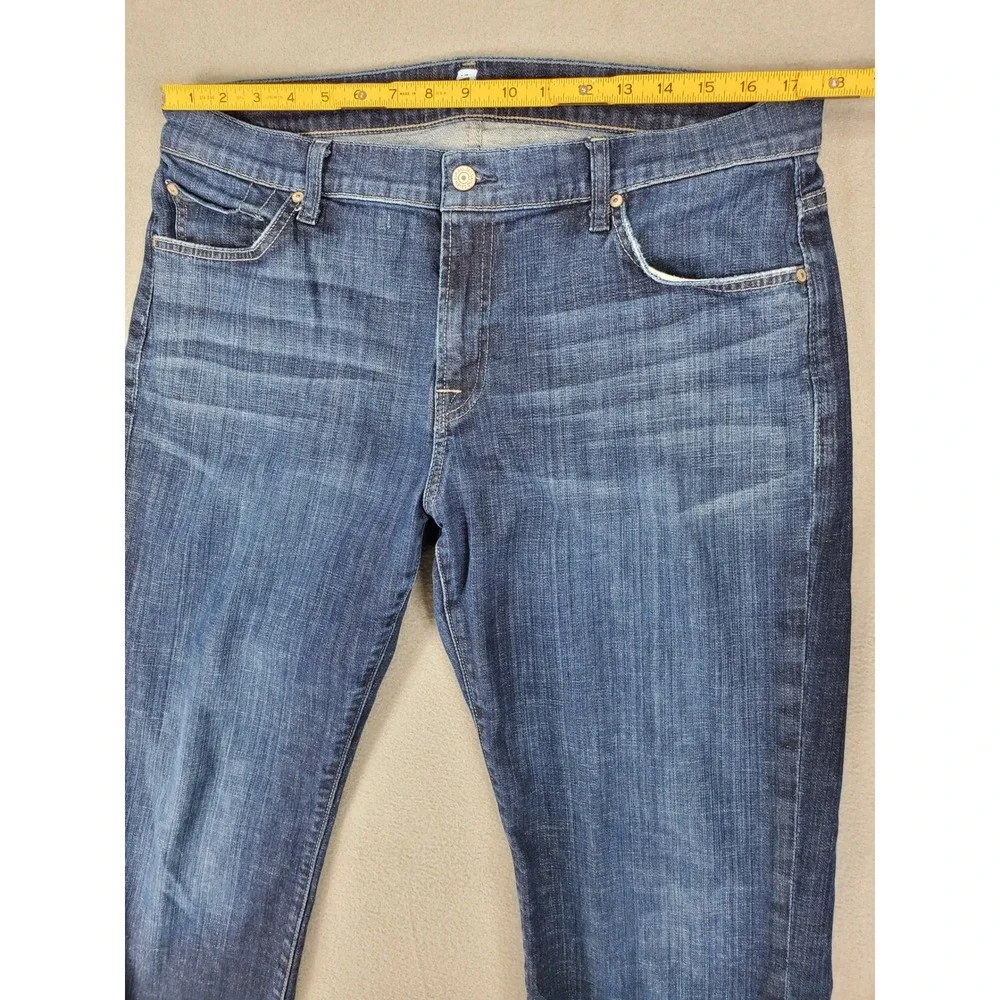 7 For All Mankind Austyn Jeans Men 36x32 Blue Relaxed Straight Dark Wash Stretch